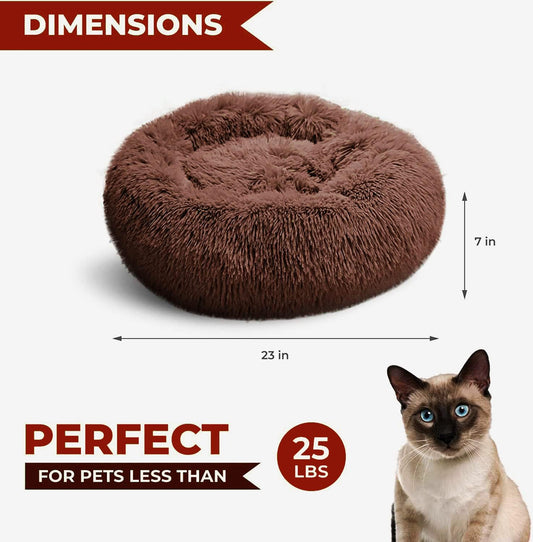 Washable Calming Pet Bed for Cats and Kittens Large