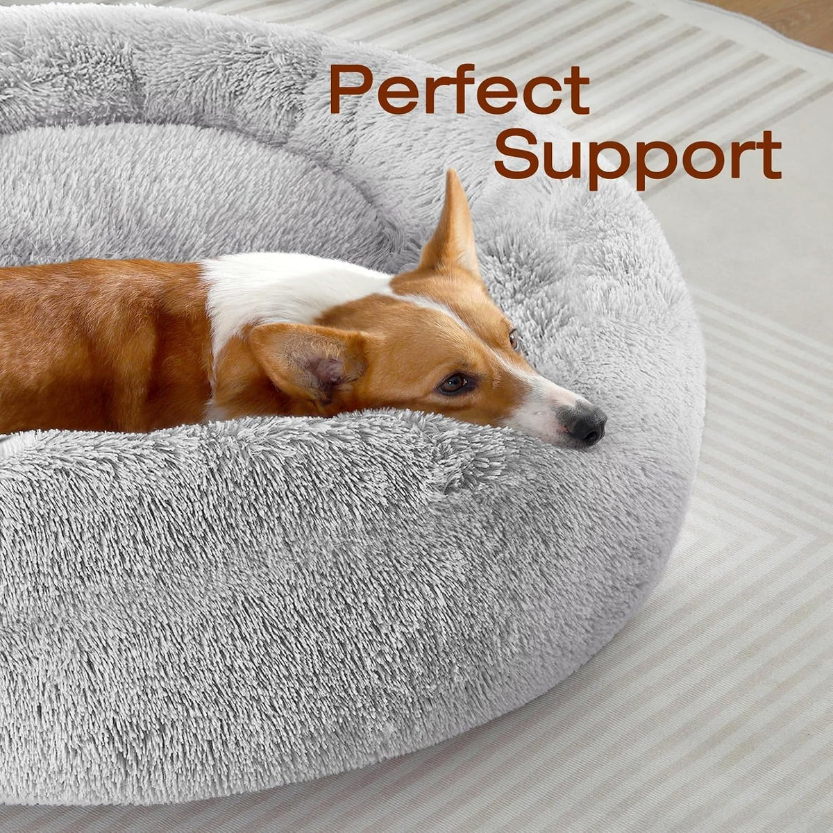 20" Fluffy Donut Calming Anti-Anxiety Pet Bed