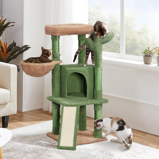 42" Cactus Cat Tree Multi-Level Scratching Post Condo