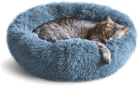 Washable Calming Cat Bed for Indoor Cats and Small Dogs Large