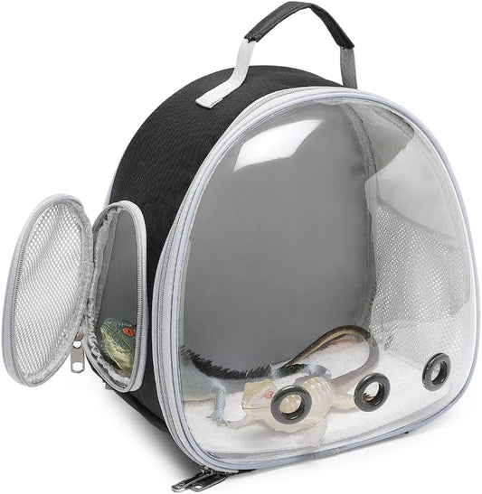 Black Small Animal Bubble Space Capsule Backpack Lizard