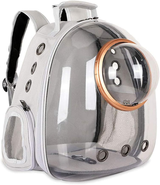 Grey Transparent Breathable Pet Space Capsule Backpack