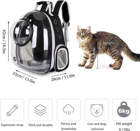 Grey Transparent Breathable Pet Space Capsule Backpack
