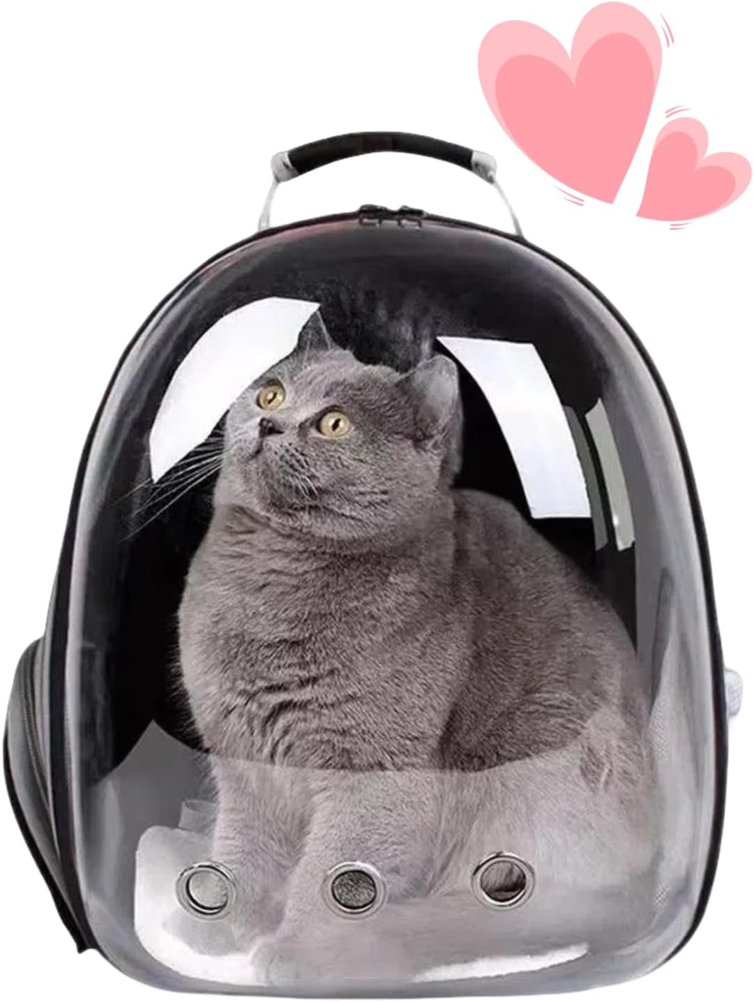 Black Transparent Spacecraft Backpack Carrier for Cats Dogs