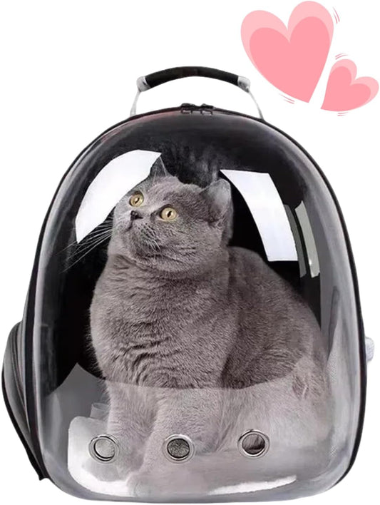 Black Transparent Spacecraft Backpack Carrier for Cats Dogs