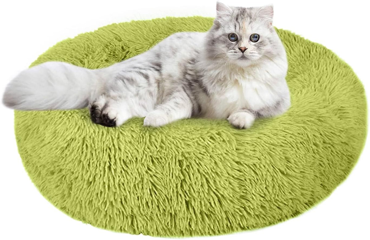 20" Washable Round Pet Bed with Slip-Resistant Bottom for Puppy Kitten
