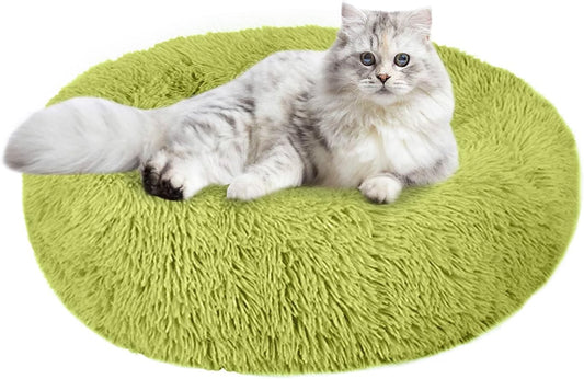 20" Washable Round Pet Bed with Slip-Resistant Bottom for Puppy Kitten