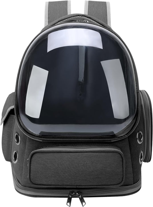 Black Breathable Cat Bubble Backpack Airline Approved