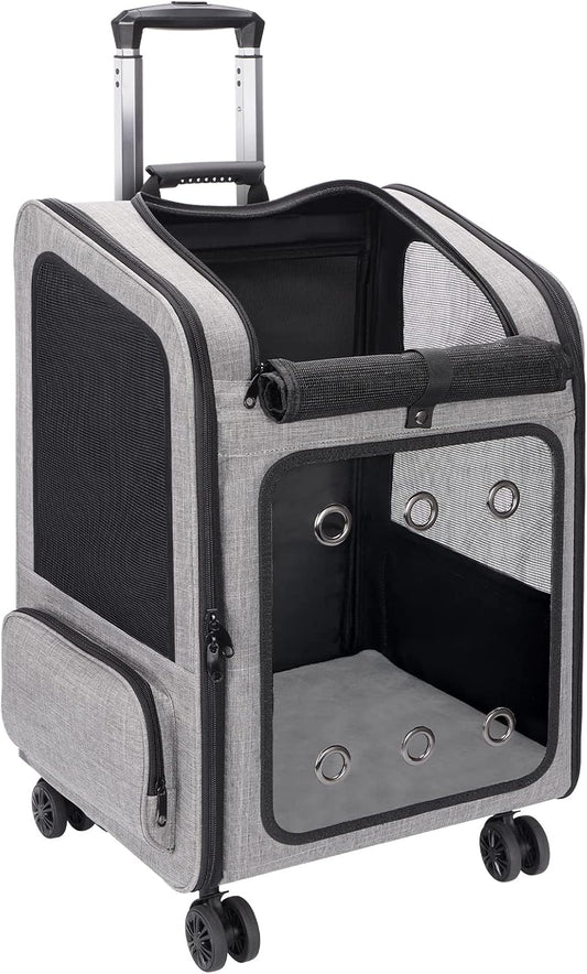 Extra Large Pet Carrier Backpack with Wheels under 30 lbs