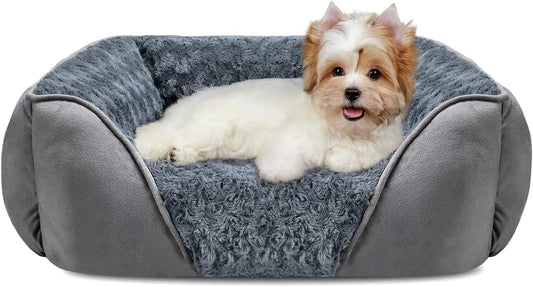 Rectangle Washable Orthopedic Calming Dog Bed 20x19x6