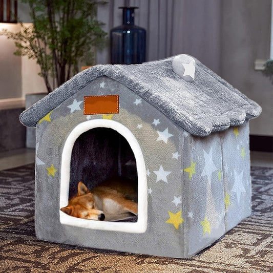 XL Foldable Memory Foam Dog House Kennel Bed Mat with Cushion