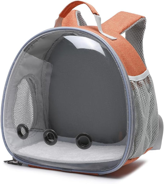 Orange Small Animal Bubble Backpack Carrier Lizard