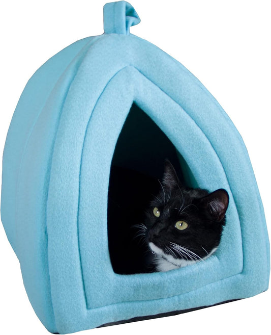 Blue Pet Tent Bed with Removable Foam Cushion