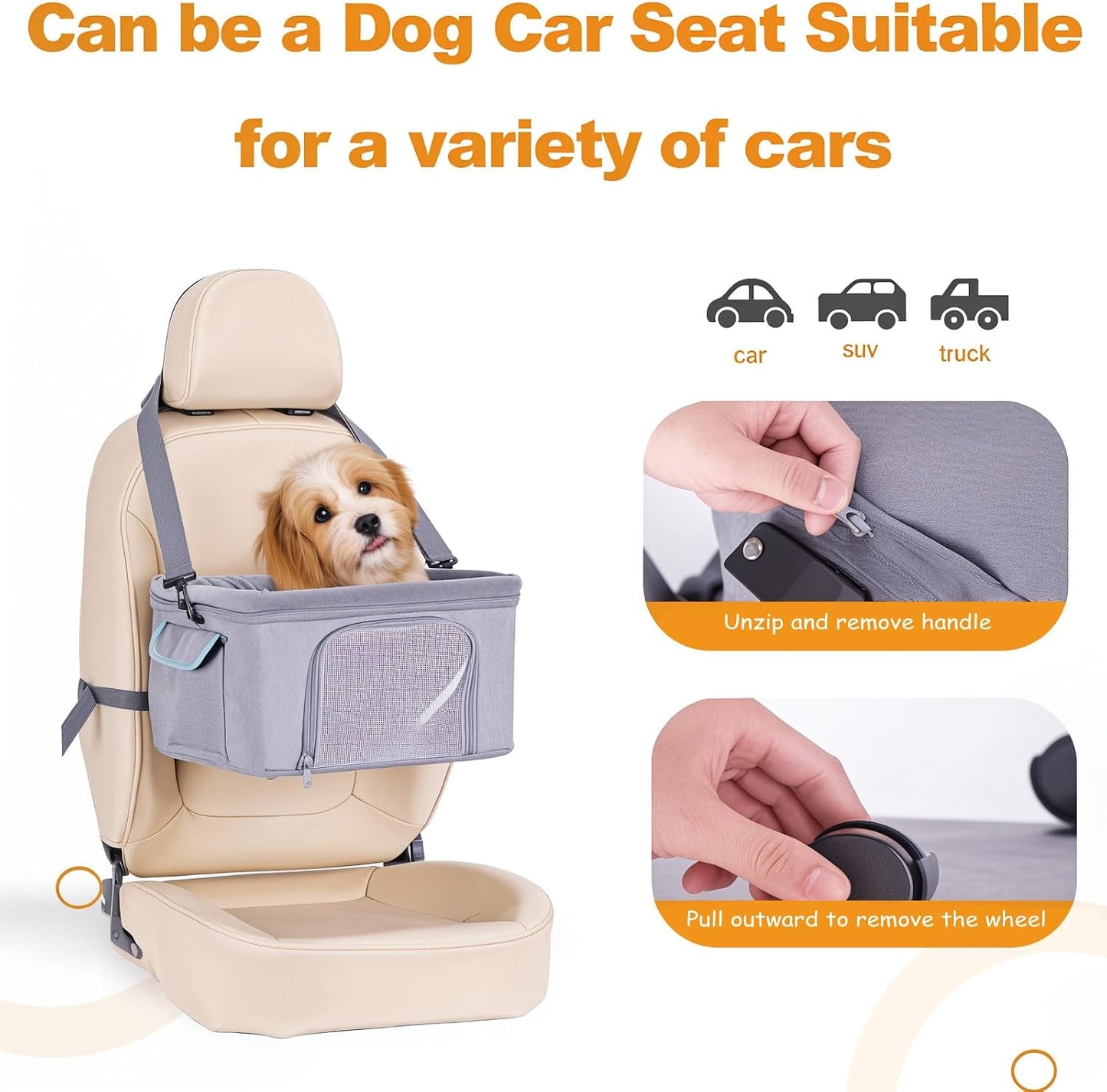 Collapsible Cat Dog Carrier with Wheels Airline Approved