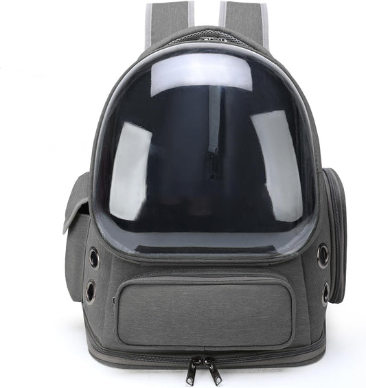Grey Breathable Cat Bubble Backpack Airline Approved Hiking