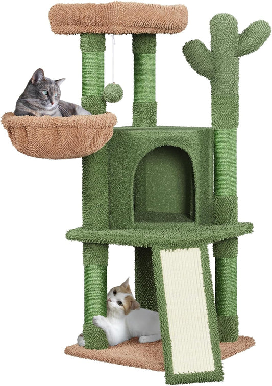 42" Cactus Cat Tree Multi-Level Scratching Post Condo