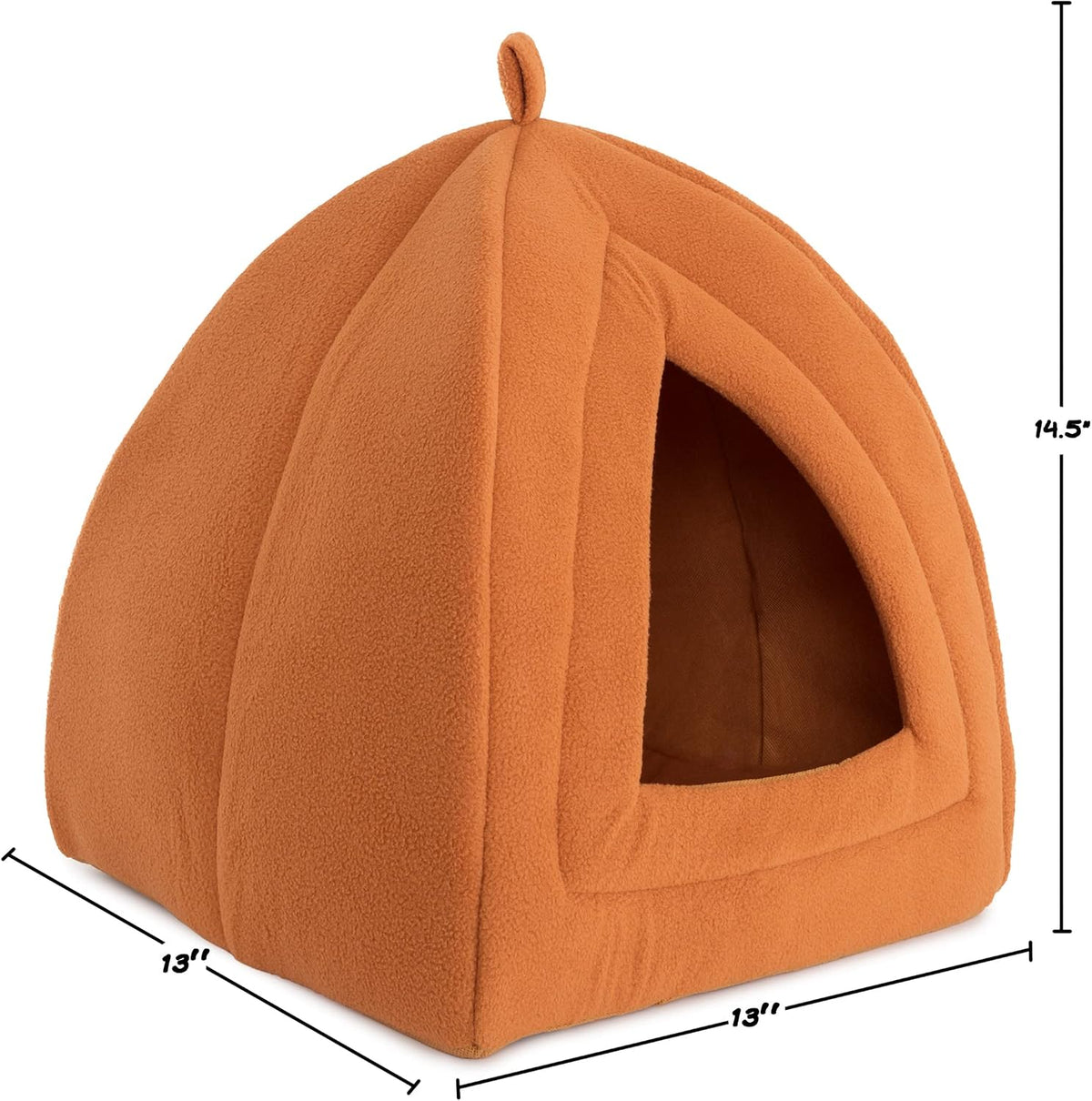 Brown Cat Tent Bed with Removable Foam Cushion