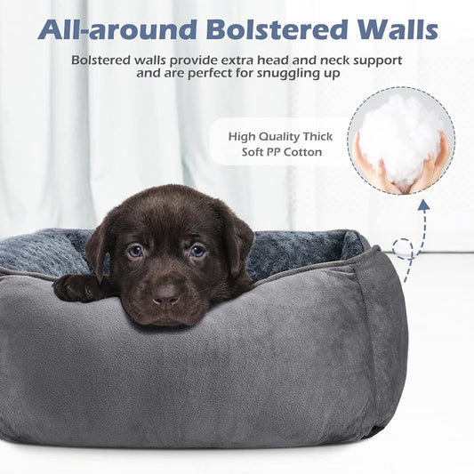 Rectangle Washable Orthopedic Calming Dog Bed 20x19x6