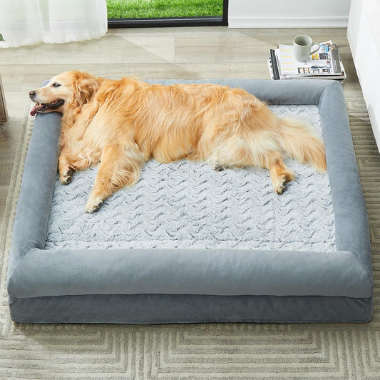 XL Washable Orthopedic Dog Sofa Bed with Bolster Sides Waterproof Cover